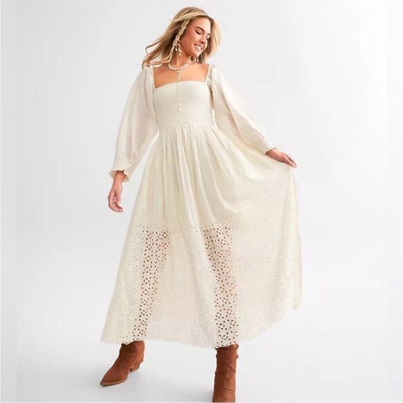 Free People NWT Perfect Storm MIDI Dress in the color Tea. Size XS - Picture 2 of 12
